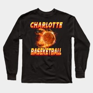 Vintage Basketball Colorful Charlotte Beautiful Name Teams Long Sleeve T-Shirt